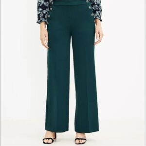 LOFT Emerald Green Sailor Pants Wide Leg Trousers Women Size 2